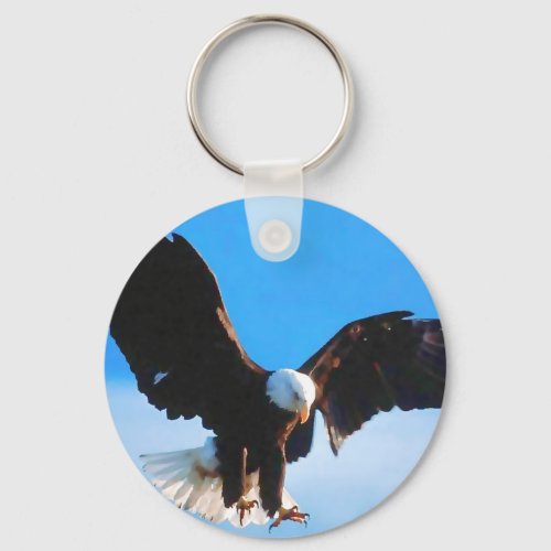 Bald American Eagle Keychain