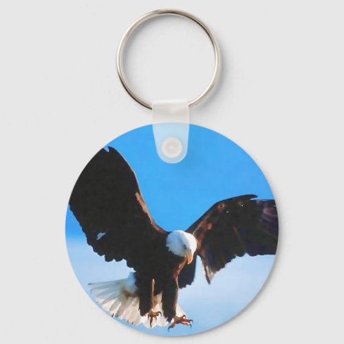 Bald American Eagle Keychain