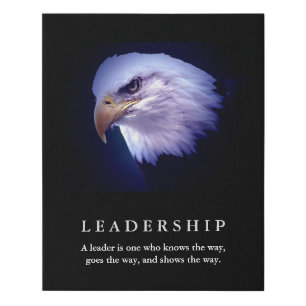 Bald American Eagle Motivational Leadership Faux Canvas Print