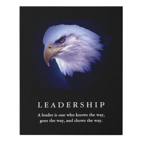 Bald American Eagle Motivational Leadership Faux Canvas Print