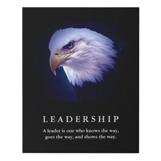 Bald American Eagle Motivational Leadership Faux Canvas Print (Front)