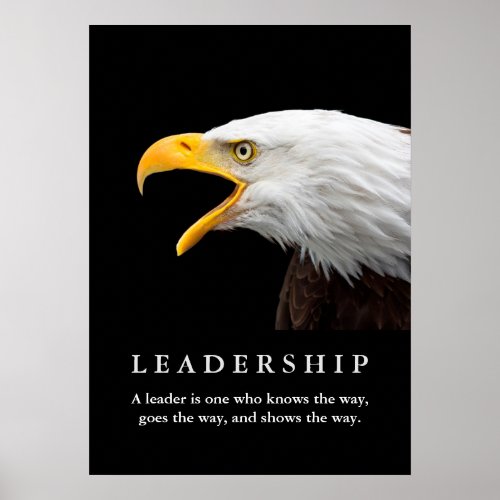 Bald American Eagle Motivational Leadership Poster