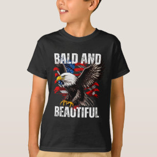 Bald And Beautiful July 4th Independence Day Ameri T-Shirt