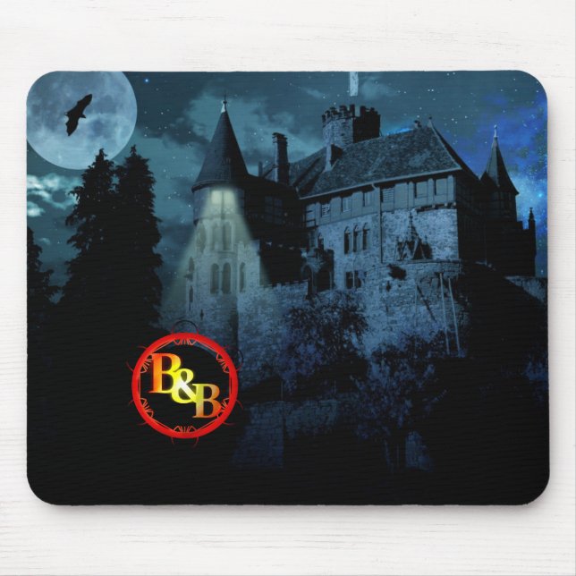 Bald and Bonkers Haunted Castle Mouse Pad (Front)