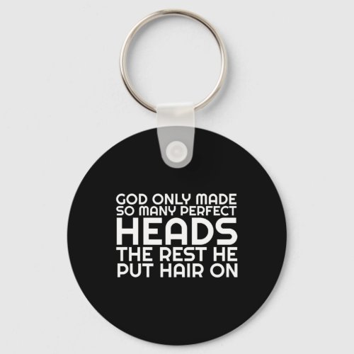 Bald Balding Hair Loss Support Quote Proud Alopeci Keychain