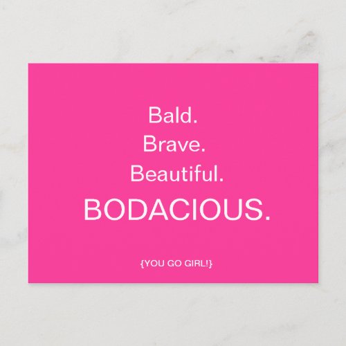 BALD  BODACIOUS Postcard by April McCallum