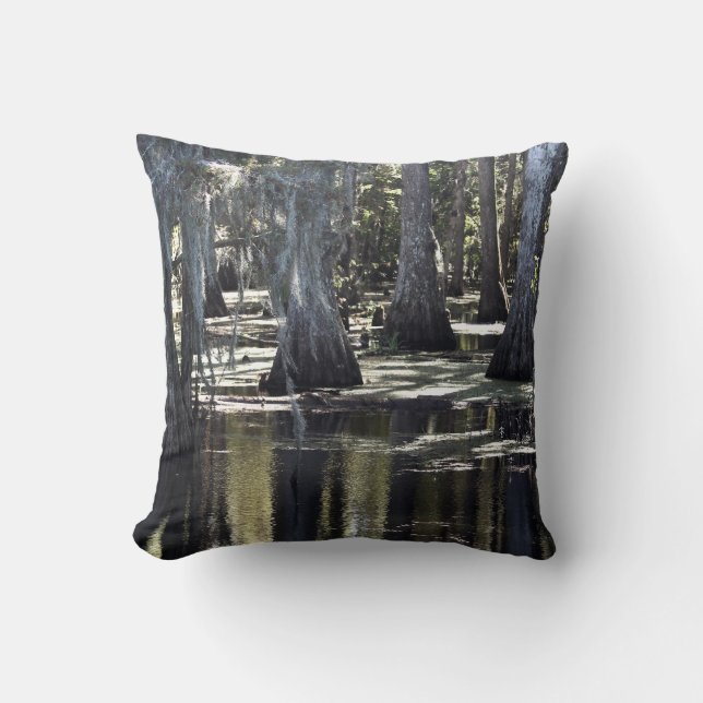 Bald Cypress Trees Throw Pillow (Front)
