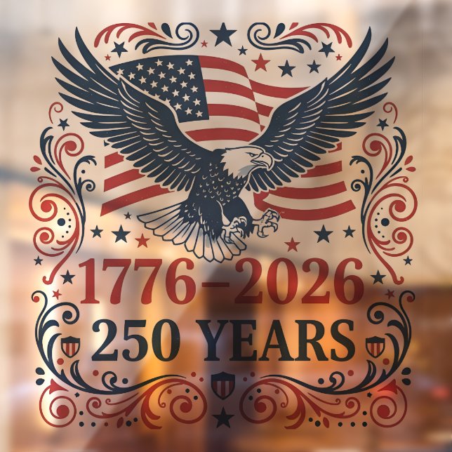 Bald Eagle 250 years of Freedom Window Cling (Sheet 2)