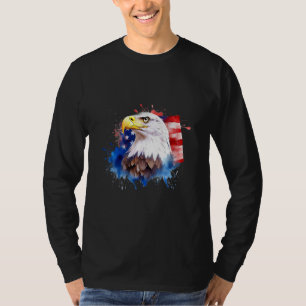 Bald Eagle 4th of July American Flag Country Tee