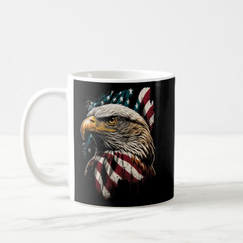 Bald Eagle 4th of July  American Flag Distressed R Coffee Mug