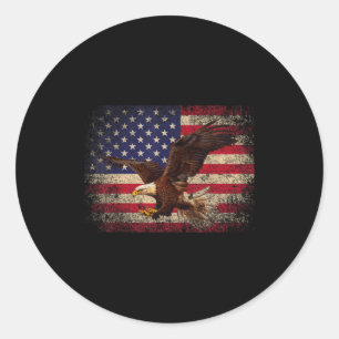 Bald Eagle 4th Of July Christmas Gift American Fla Classic Round Sticker