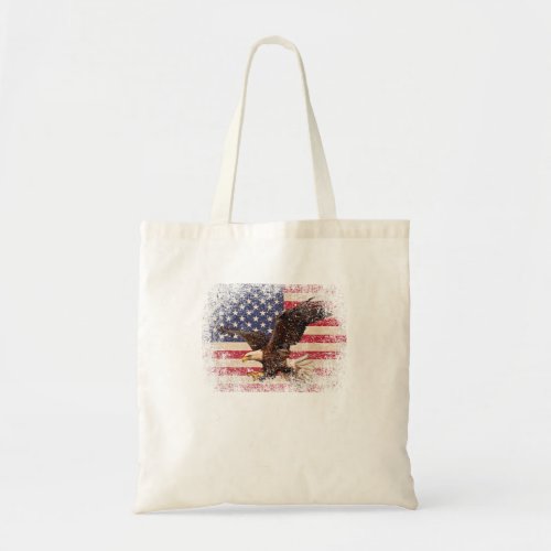 Bald Eagle 4th of July Christmas Gift American Fla Tote Bag