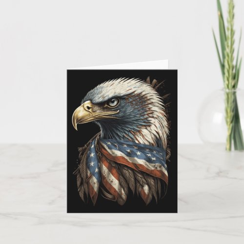 Bald Eagle 4th Of July Men Usa American Flag 1  Card