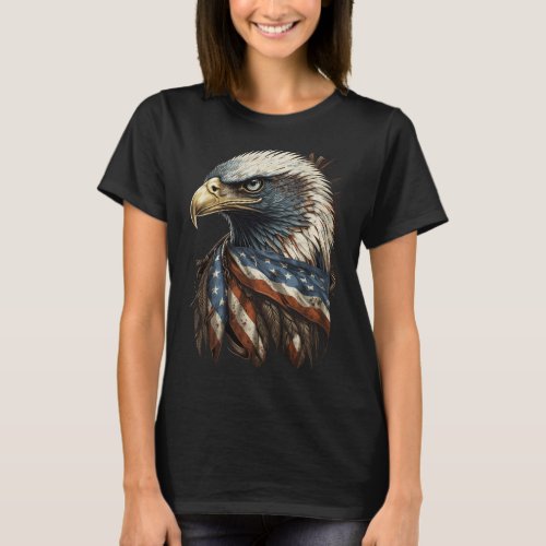 Bald Eagle 4th Of July Men Usa American Flag 1  T_Shirt