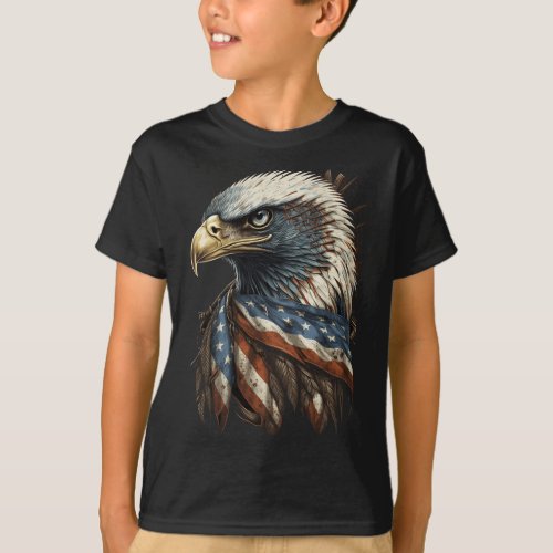 Bald Eagle 4th Of July Men Usa American Flag 1  T_Shirt