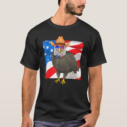 Bald Eagle 4th Of July Patriotic American Flag T_Shirt