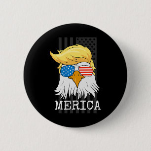 Bald Eagle 4th Of July Trump American Flag Funny G Button