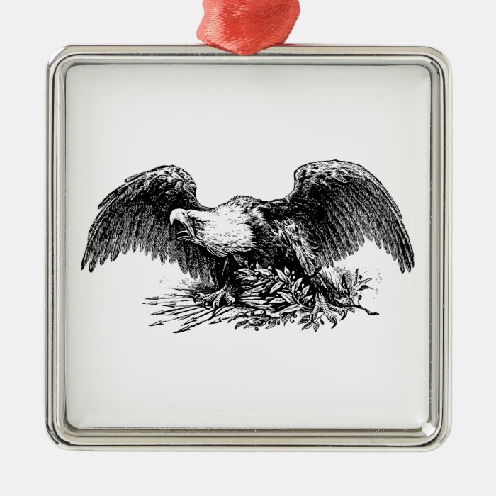 Bald Eagle Above Arrows and an Olive Branch Ornaments