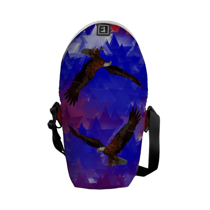 Bald Eagle Abstract Stars Messenger Bags