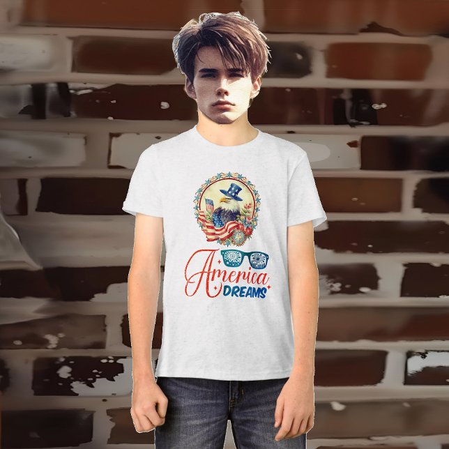 Bald Eagle America Dreams Independence Patriotic  Tri-Blend Shirt (Bald Eagle America Dreams Independence Patriotic Tri-Blend Shirt)