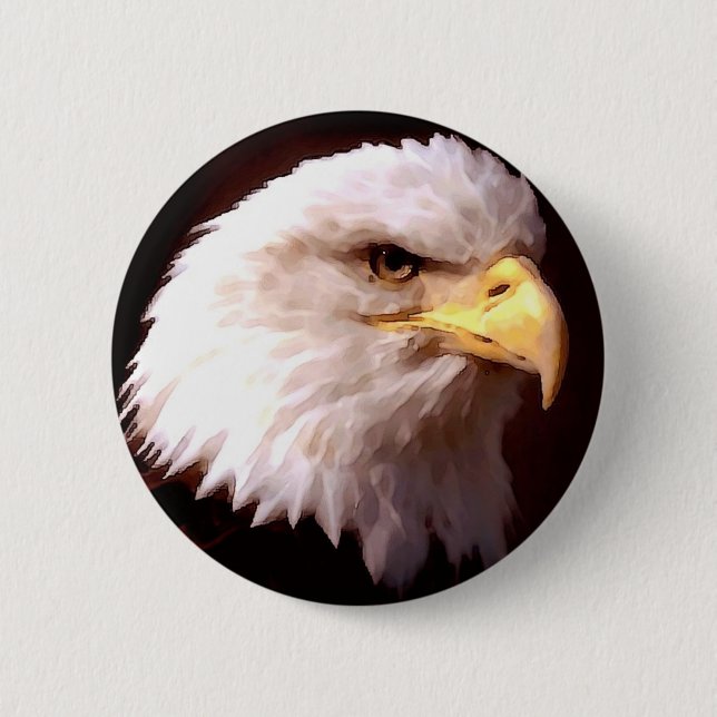 Bald Eagle American Eagle Pinback Button (Front)