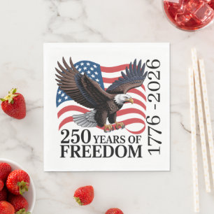 Bald Eagle American Flag 250 Years of Freedom Napkins