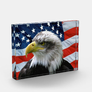 Bald Eagle American Flag Acrylic Plaque