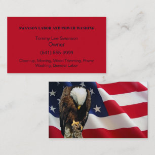Bald Eagle American Flag  Business Card