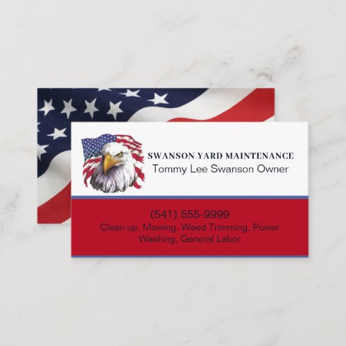 Bald Eagle American Flag  Business Card