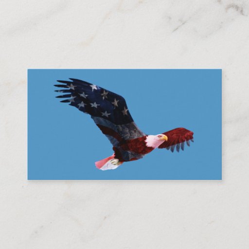Customizable Bald Eagle American Flag Business Card