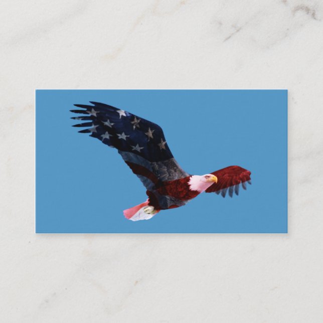 Bald Eagle American Flag Business Card (Front)