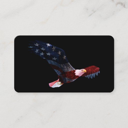 Customizable Bald Eagle American Flag Business Card