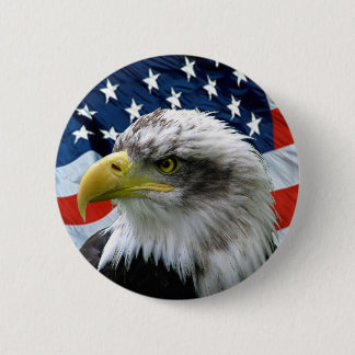 Bald Eagle American Flag Button