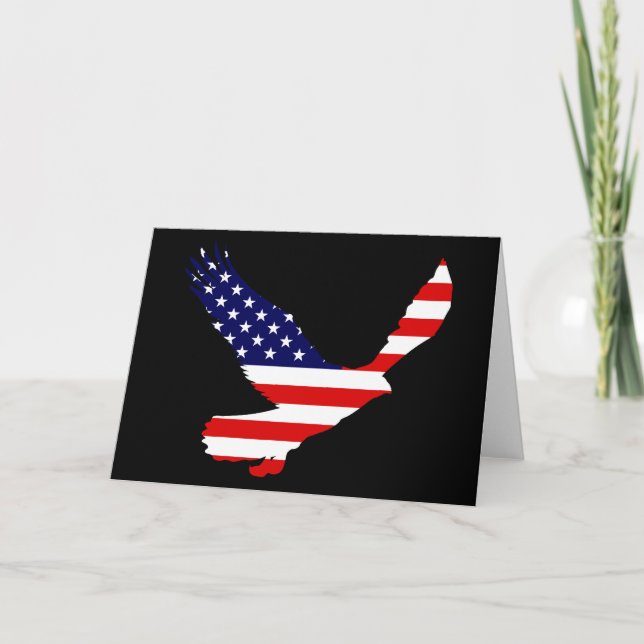 Bald Eagle American Flag Card (Front)