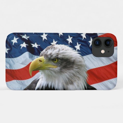 Bald Eagle American Flag iPhone 11 Case