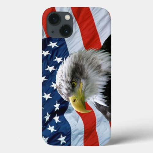 Bald Eagle American Flag iPhone 13 Case