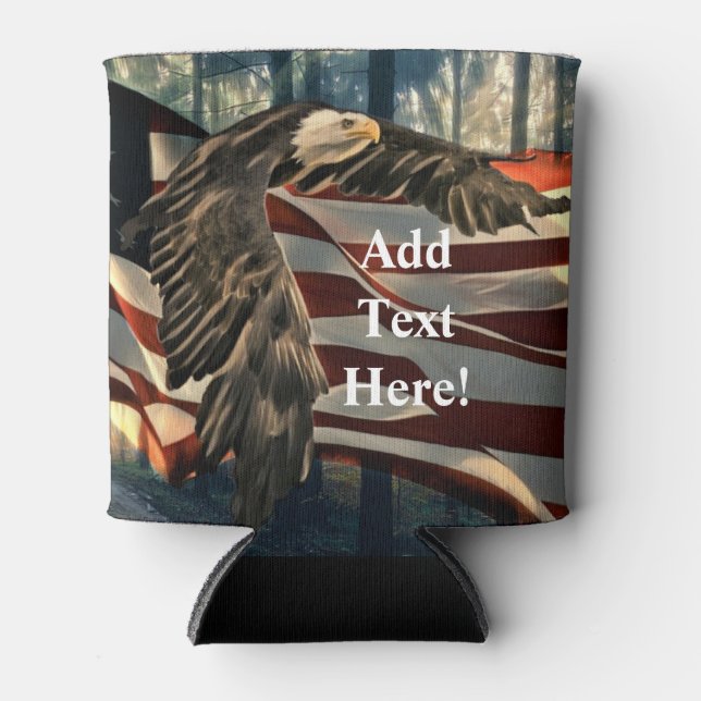 Bald Eagle American Flag Cooler (Front)