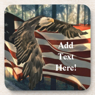 Bald Eagle American Flag Country Road Beverage Coa Coaster