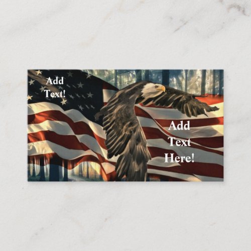 Bald Eagle American Flag Country Road Business Car Business Card