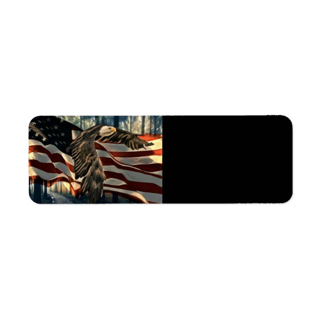 Bald Eagle American Flag Country Road Label (Front)