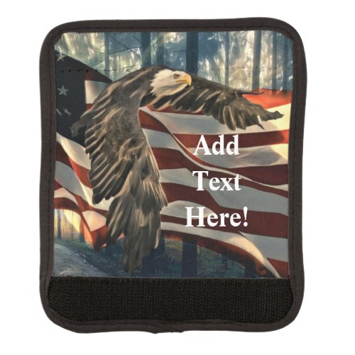 Bald Eagle American Flag Country Road Luggage Hand Luggage Handle Wrap