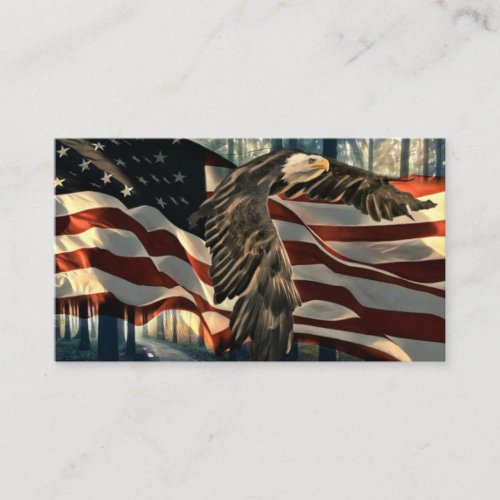 Bald Eagle American Flag Country Road Place Card