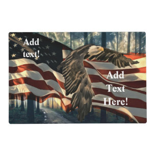 Bald Eagle American Flag Country Road Placemat