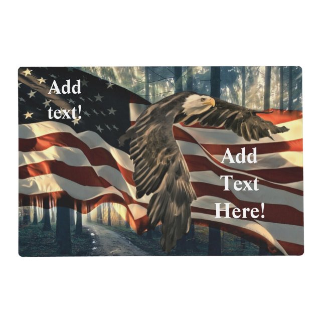 Bald Eagle American Flag Country Road Placemat (Front)