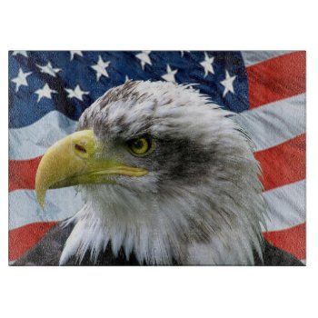 Bald Eagle American Flag Cutting Board by tjustleft at Zazzle
