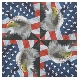 Bald Eagle American Flag Fabric