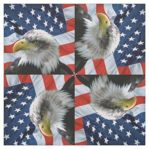 Bald Eagle American Flag Fabric