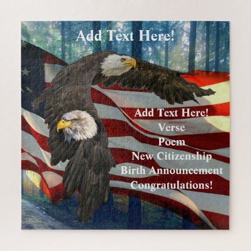 Bald Eagle American Flag Jigsaw Puzzle