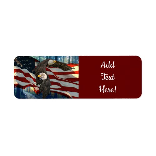 Bald Eagle American Flag Label