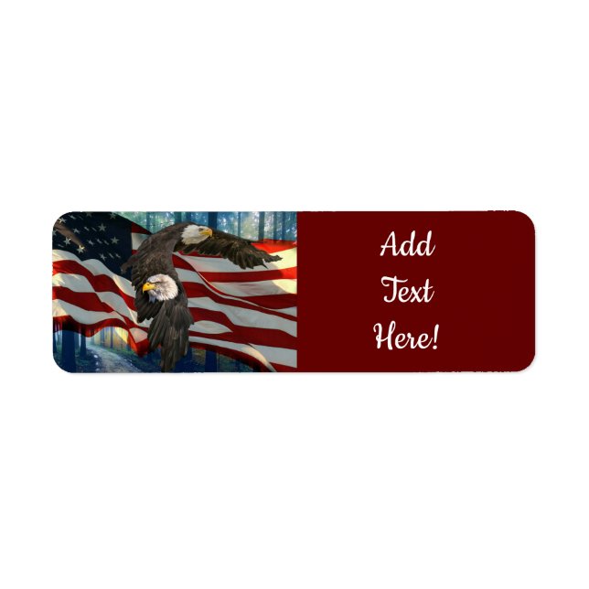 Bald Eagle American Flag Label (Front)